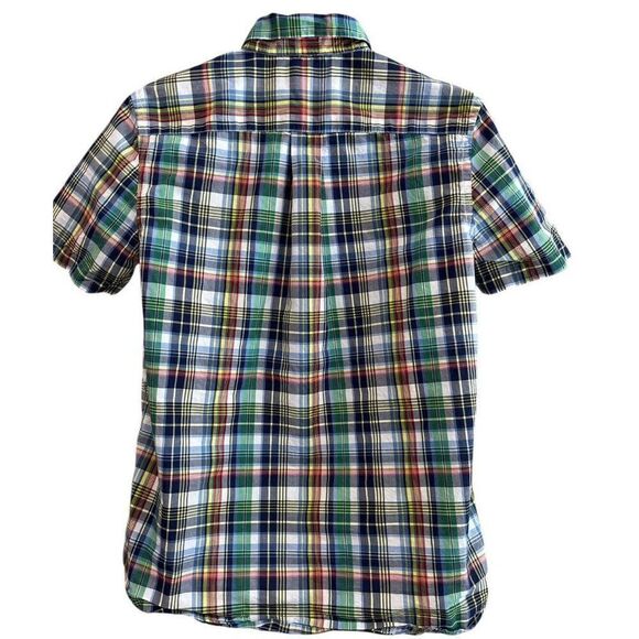 Ralph Lauren Boys Large 18-20 Colorful Plaid Short Sleeve Button Shirt Cotton - Picture 2 of 3